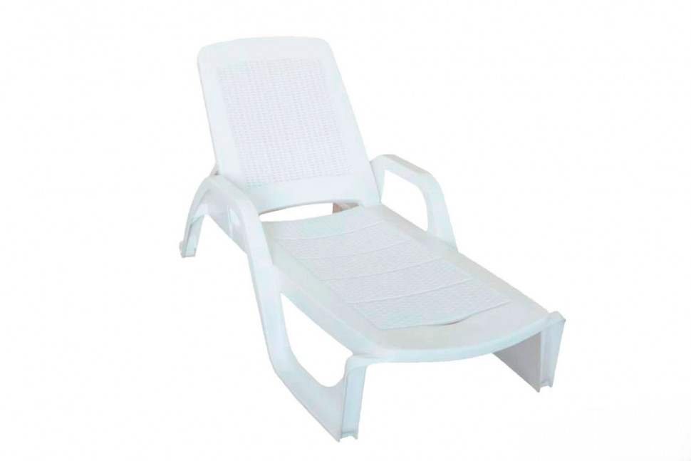 Шезлонг B:rattan NILO стопирующийся, белый Шезлонг B:rattan NILO стопирующийся, белый