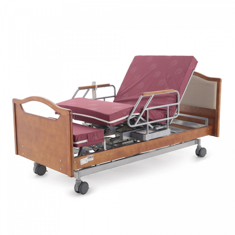 Кровать электрическая MED-MOS DB-2B с поворотным креслом в левую сторону (коричневый) Кровать электрическая MED-MOS DB-2B с поворотным креслом в левую сторону (коричневый)