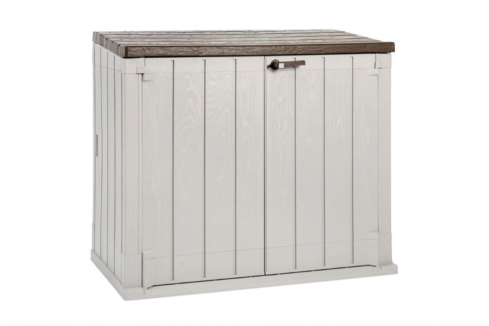 Ящик пластиковый Toomax Wood Style 1270л, серый/коричневый Ящик пластиковый Toomax Wood Style 1270л, серый/коричневый