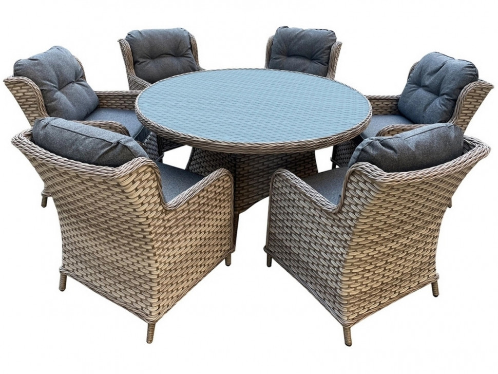 Дачная мебель Kvimol KM-1314 коричневый (6 персон) Дачная мебель Kvimol KM-1314 коричневый (6 персон)